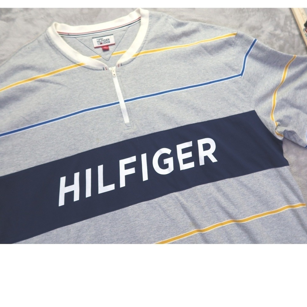 Tommy Hilfiger Denim 1/4 Zip Heavy Knit T Shirt Men's Size 2XL XXL‎